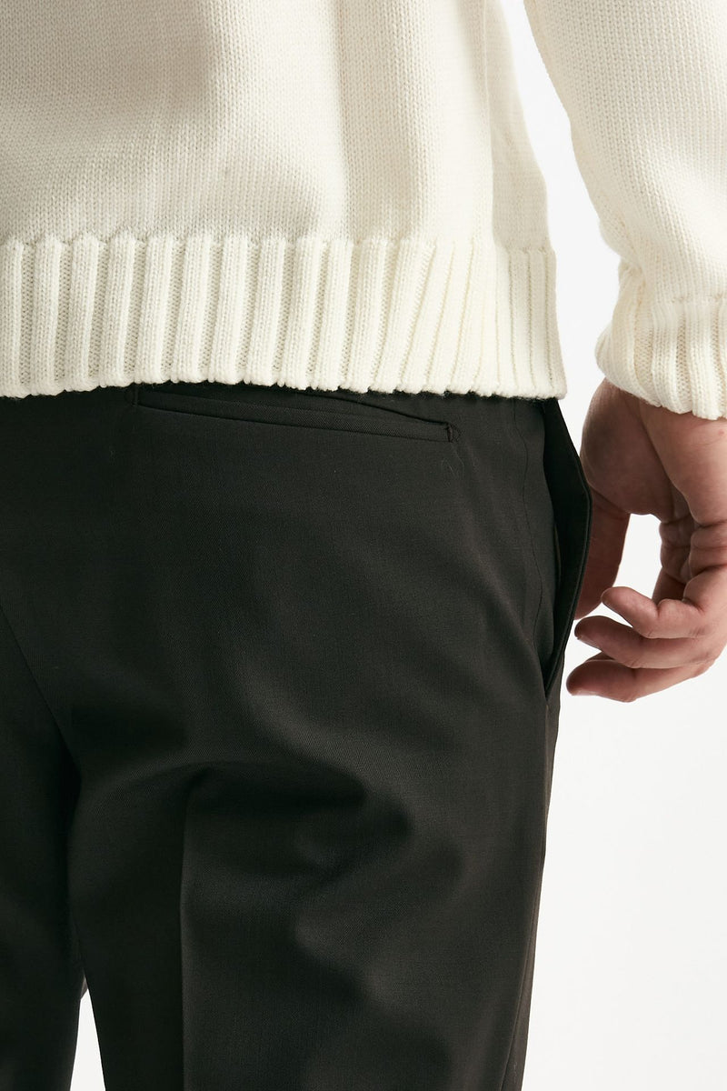 Pantalone EDGE- DIECI in lana stretch marrone uomo Pt torino - 7