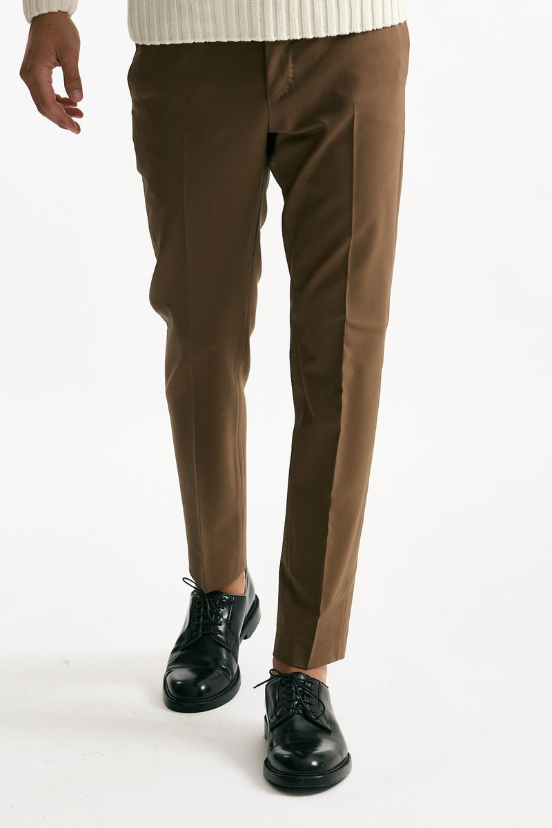 Pantalone EDGE- DIECI in lana stretch cammello uomo Pt torino - 1