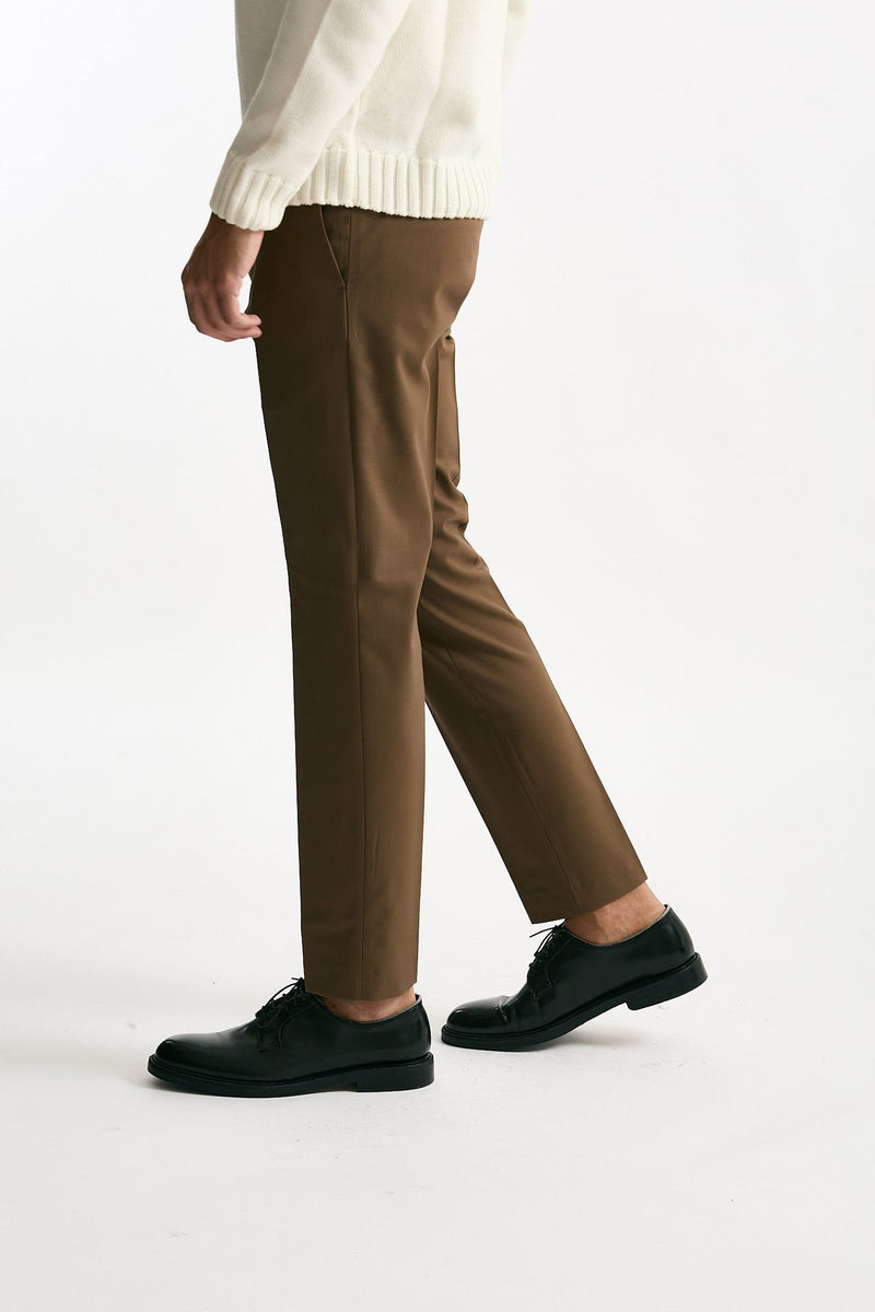 Pantalone EDGE- DIECI in lana stretch cammello uomo Pt torino - 2