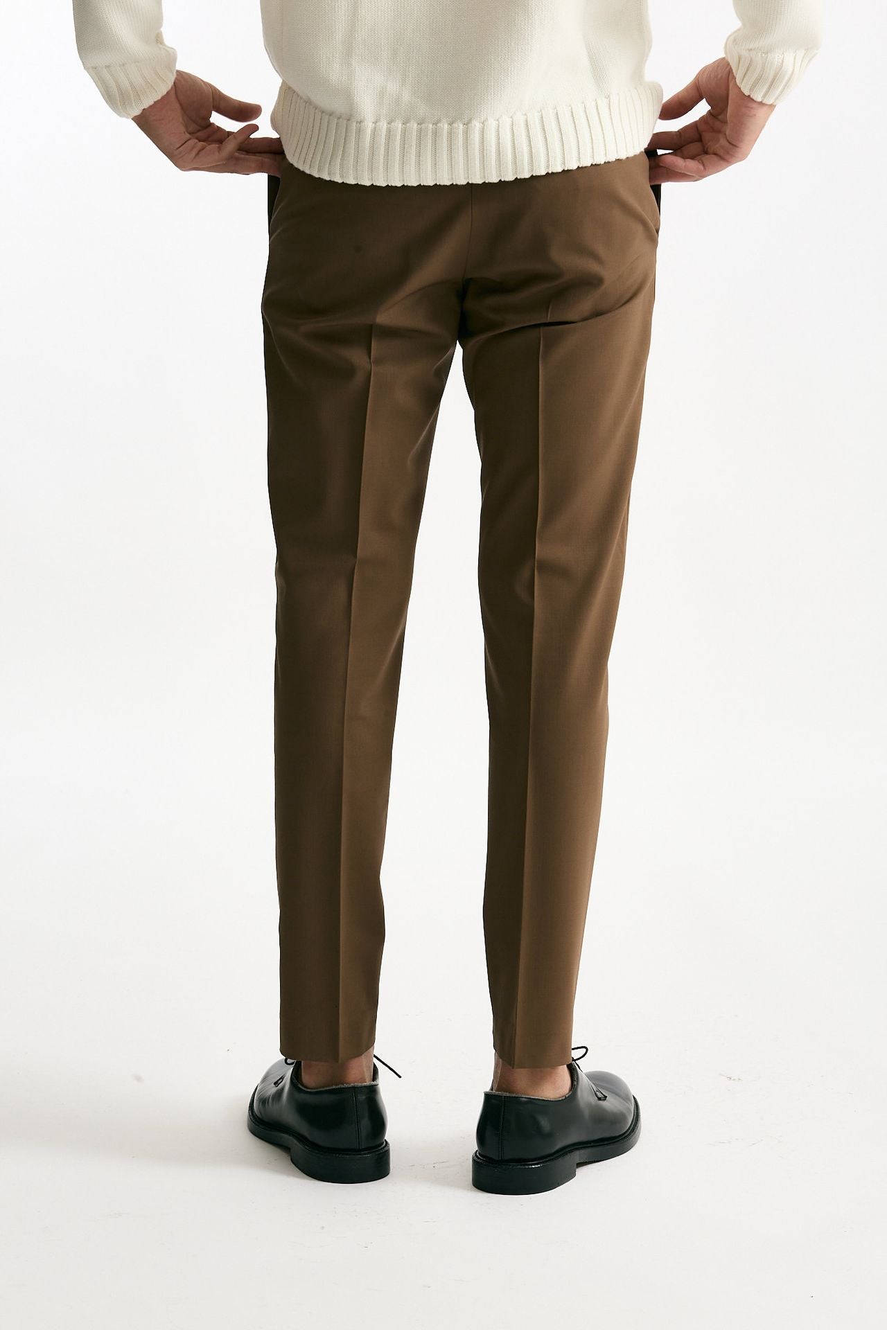 Pantalone EDGE- DIECI in lana stretch cammello uomo Pt torino - 3