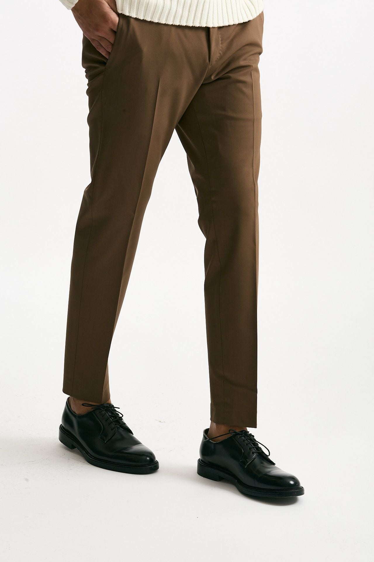 Pantalone EDGE- DIECI in lana stretch cammello uomo Pt torino - 4