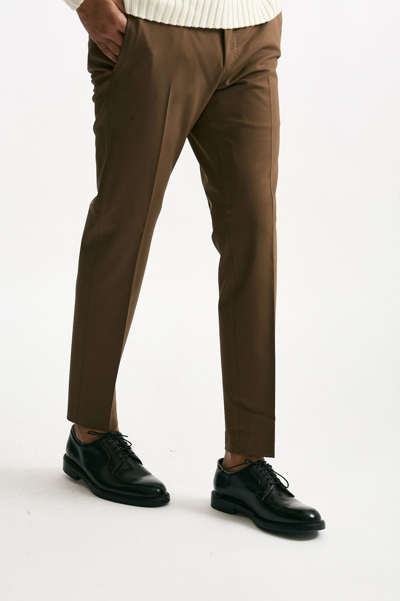 Pantalone EDGE- DIECI in lana stretch cammello uomo Pt torino - 4