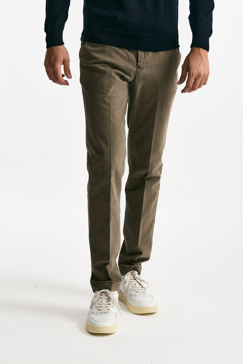 Pantalone MASTER FIT in cotone stretch  tortora uomo Pt torino - 2