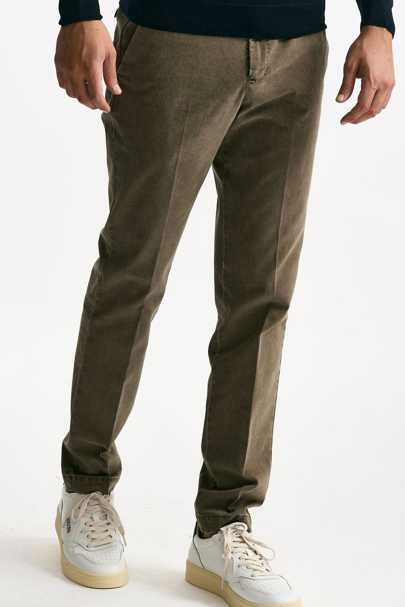 Pantalone MASTER FIT in cotone stretch  tortora uomo Pt torino - 4