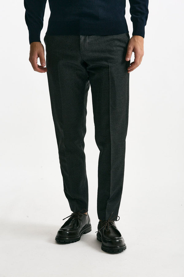 Pantalone EDGE-REBEL in lana grigio/nero uomo Pt torino