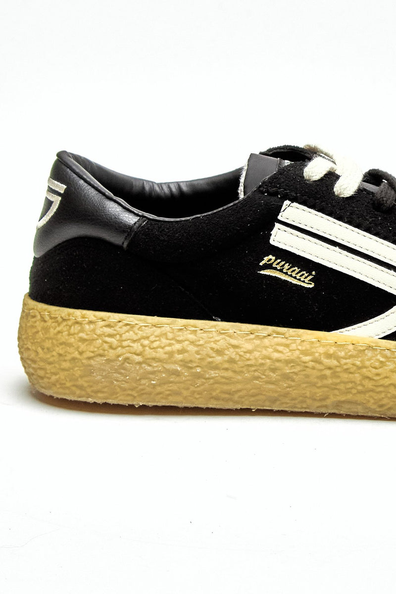 Sneaker 1.01 FURIA vintage in pelle scamosciata vegana nero uomo Puraai - 6