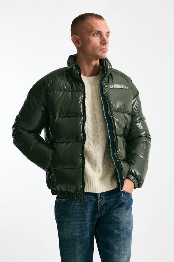 Piumino laccato verde militare uomo Pyrenex