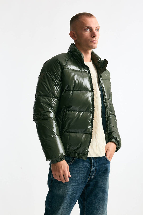 Piumino laccato verde militare uomo Pyrenex