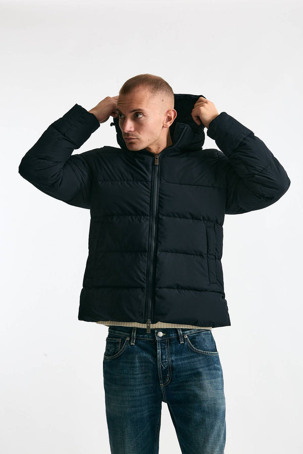 Piumino cappuccio blu uomo Pyrenex