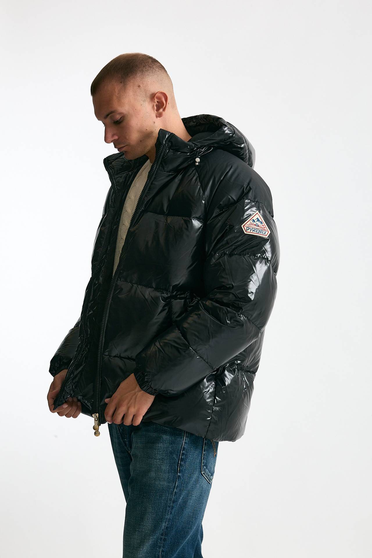 Piumino laccato nero uomo Pyrenex - 1