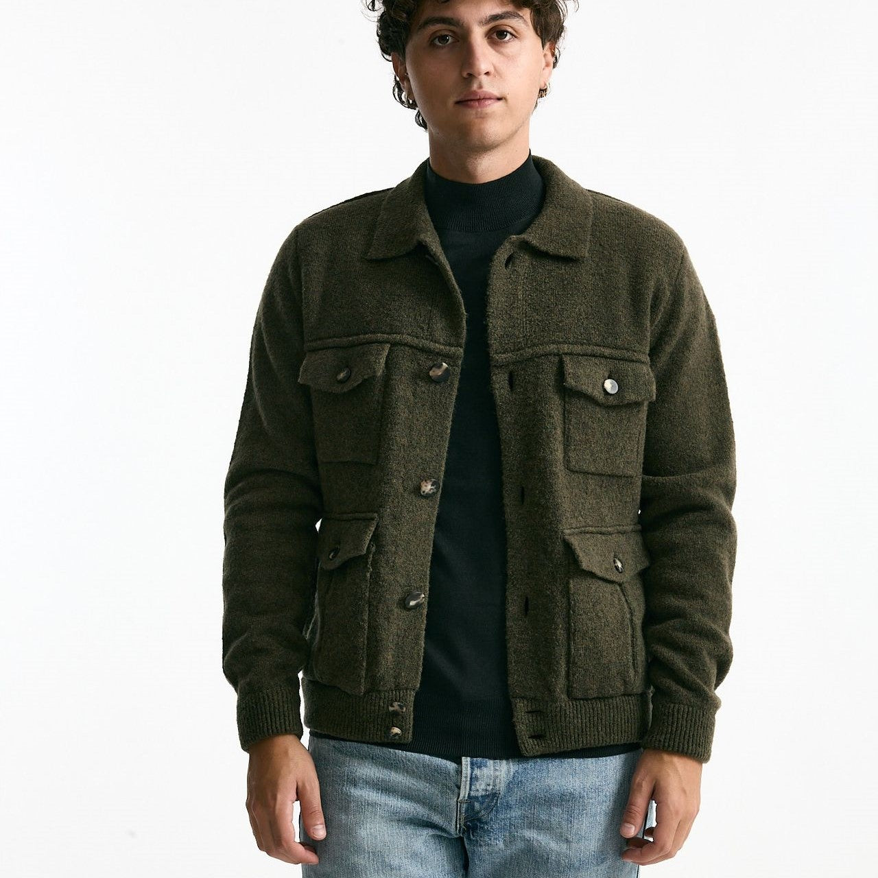 Maglia in lana verde militare uomo Rakki - 8