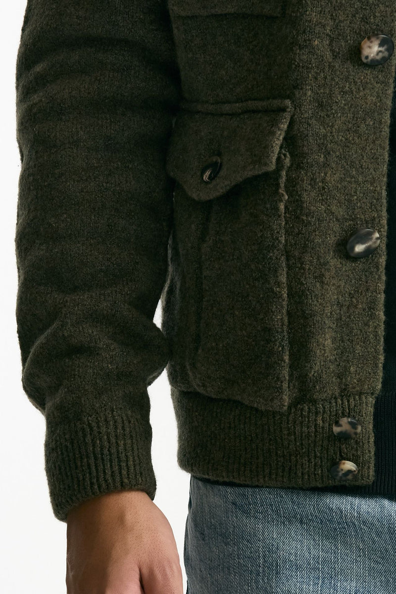 Maglia in lana verde militare uomo Rakki - 6