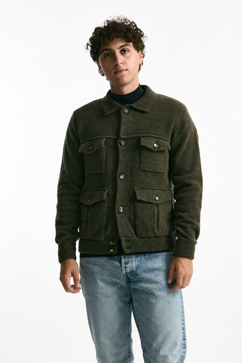 Maglia in lana verde militare uomo Rakki - 7