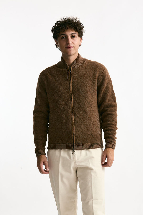 Bomber in lana e baby camel bruciato uomo Rakki