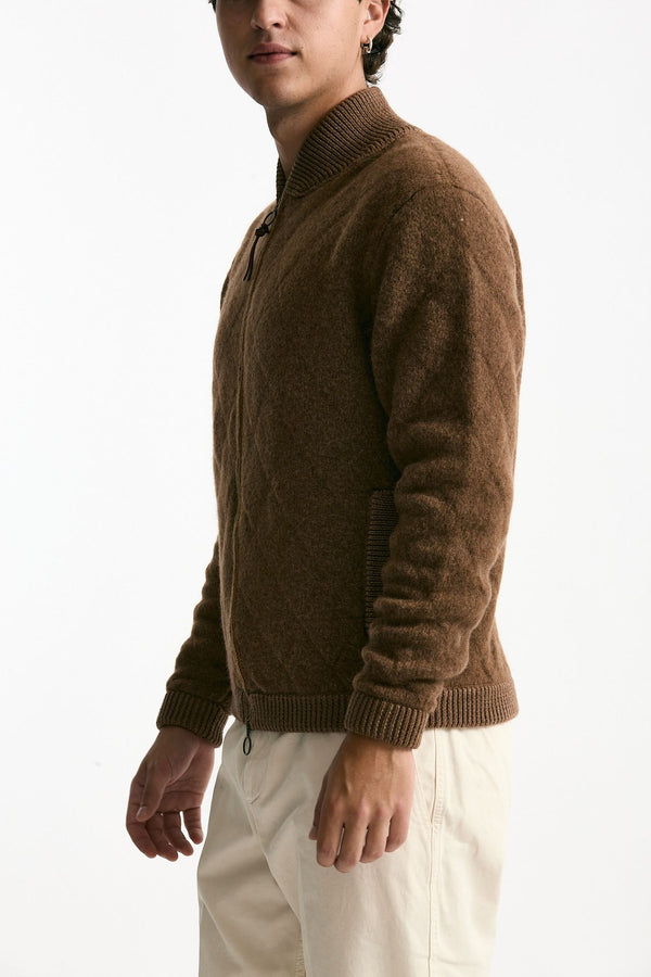 Bomber in lana e baby camel bruciato uomo Rakki