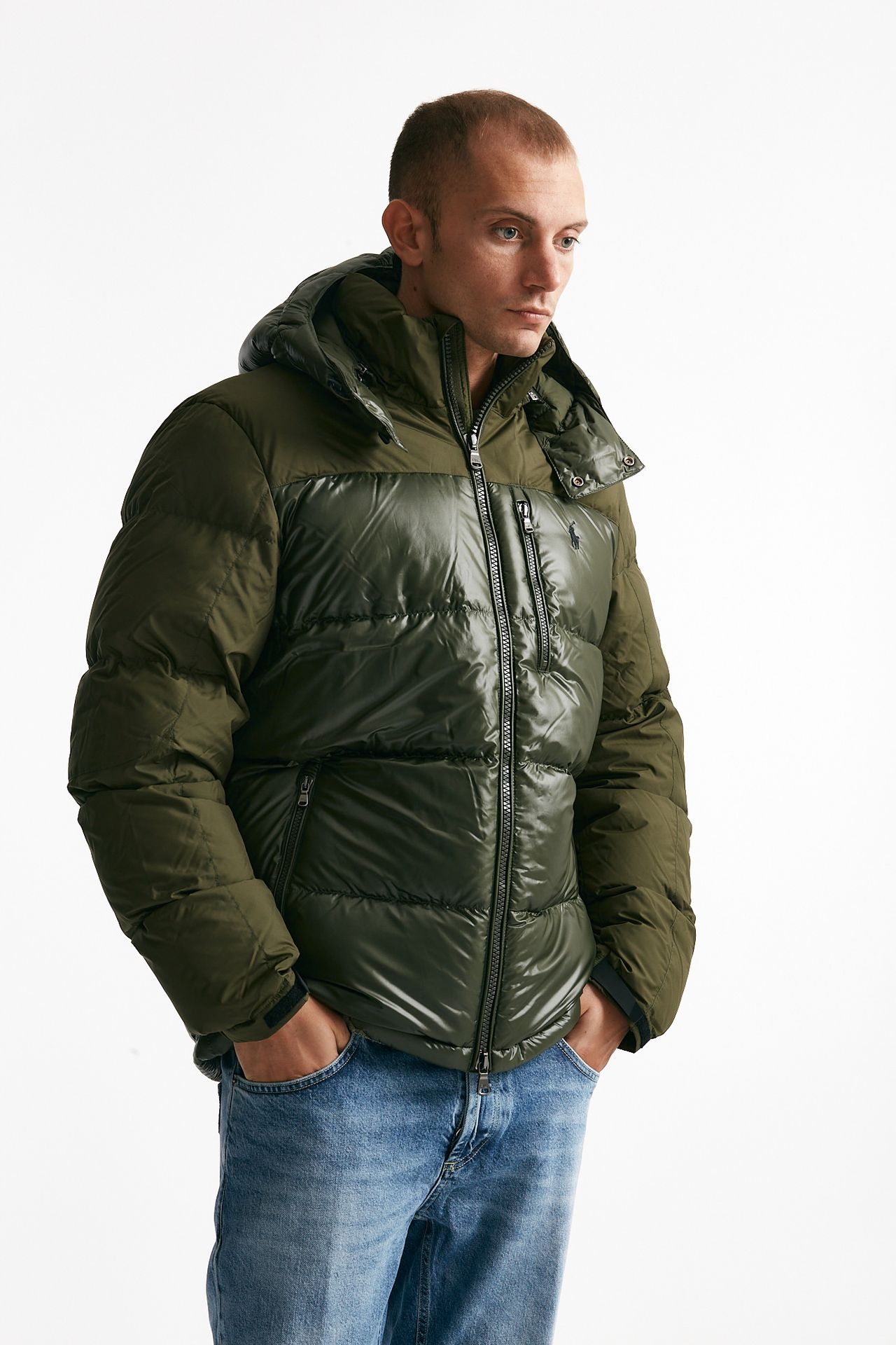 piumino in nylon verde militare uomo Polo ralph lauren - 5