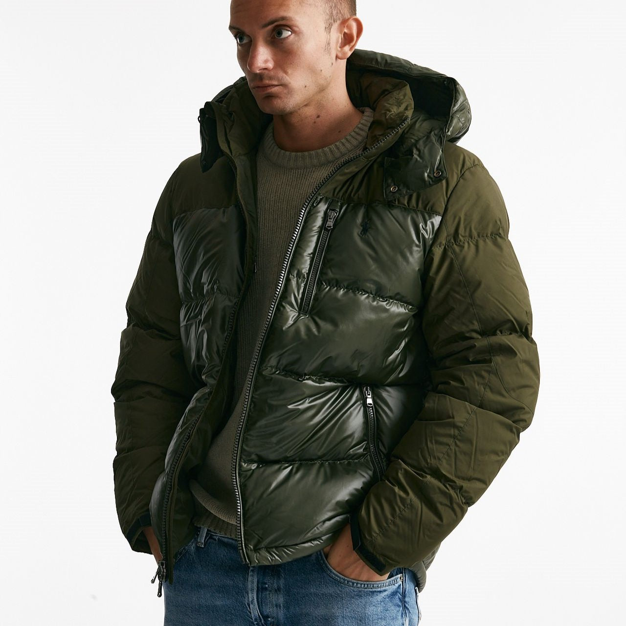 piumino in nylon verde militare uomo Polo ralph lauren - 10