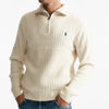 maglia mezza zip in lana e cotone bianco uomo Polo ralph lauren - 6