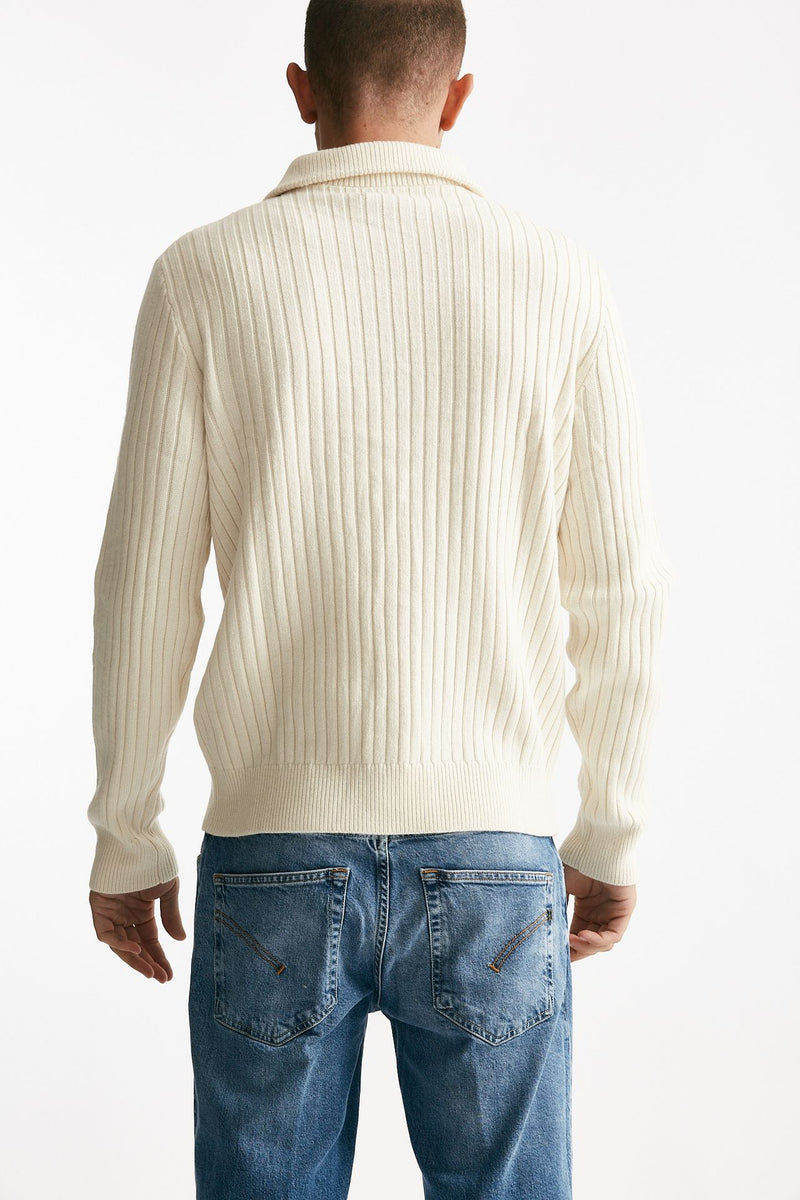 maglia mezza zip in lana e cotone bianco uomo Polo ralph lauren - 3