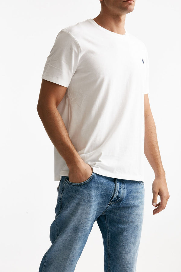 t-shirt custom slim-fit in cotone bianco uomo Polo ralph lauren