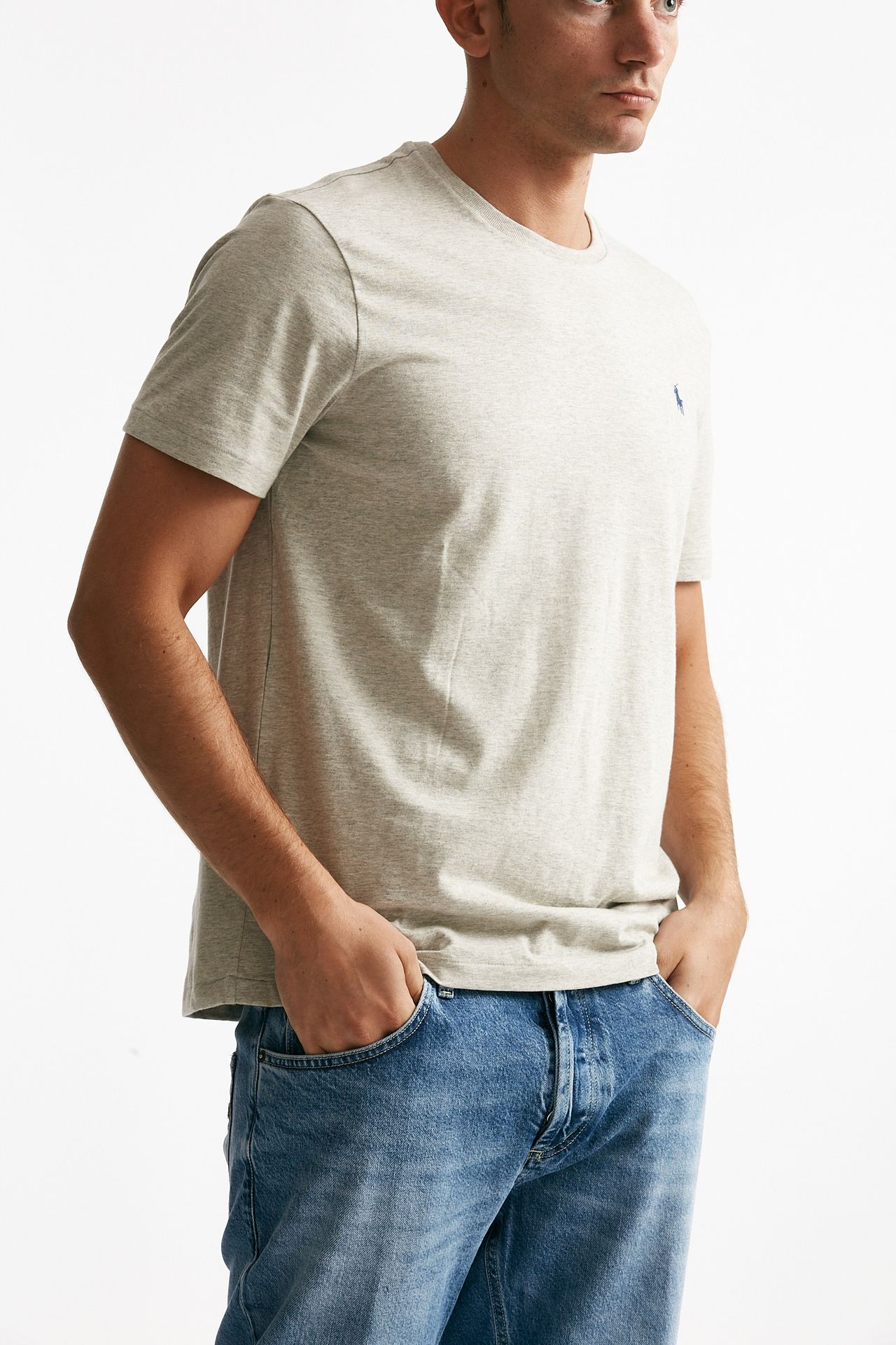 t-shirt custom slim-fit in cotone grigio uomo Polo ralph lauren - 4