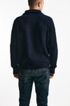 maglia mezza zip in lana e cotone blu uomo Polo ralph lauren - 3
