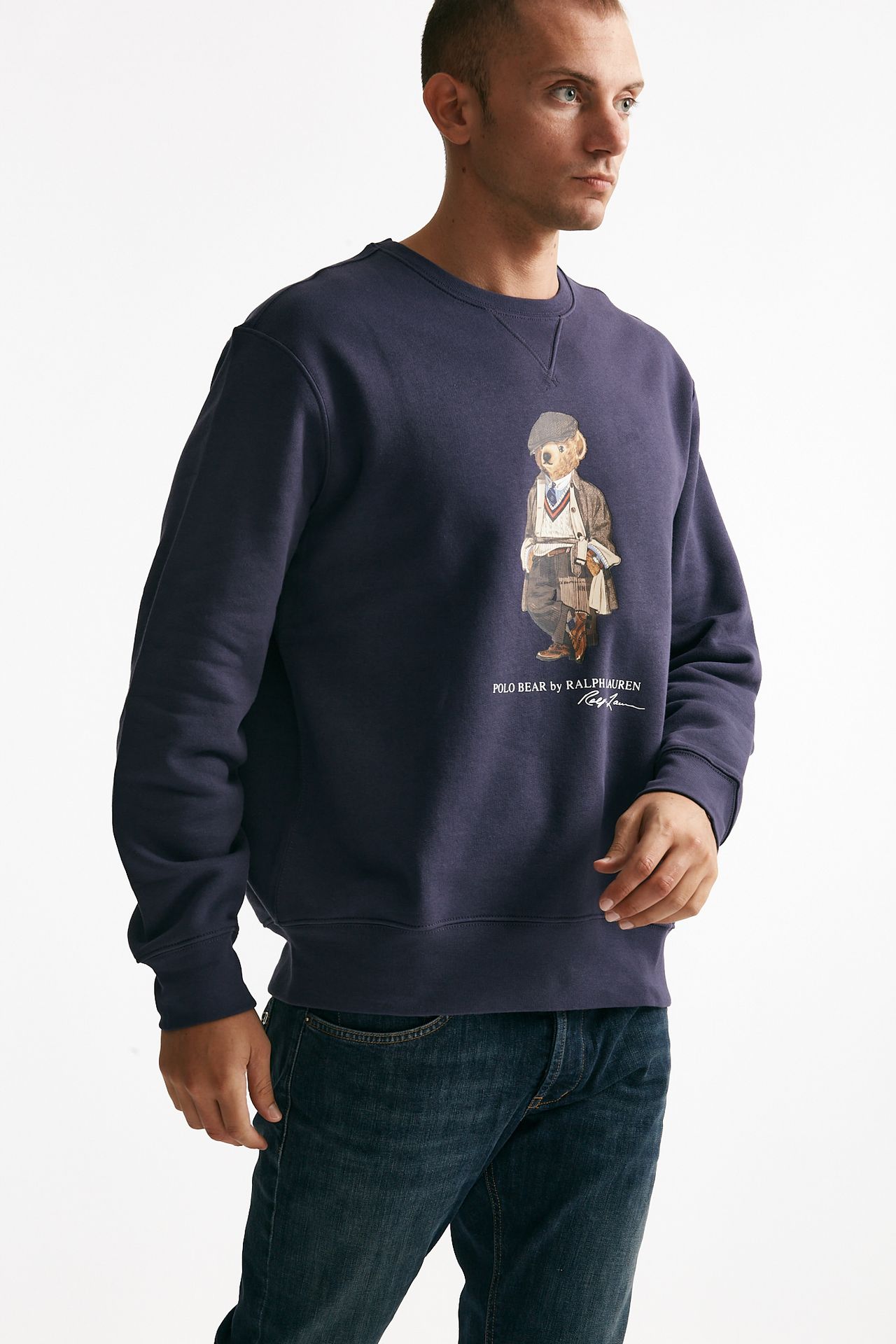 felpa girocollo in misto cotone blu uomo Polo ralph lauren - 4