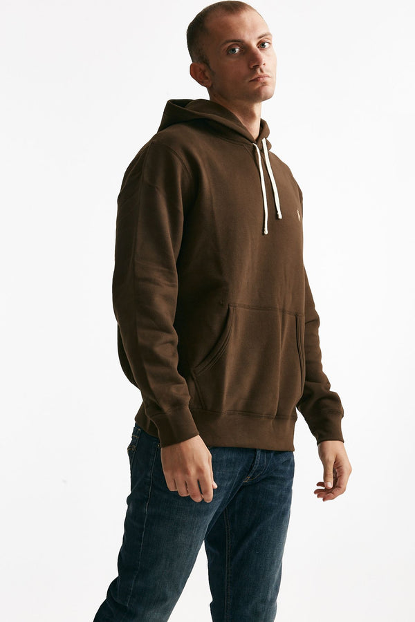 felpa con cappuccio in misto cotone marrone uomo Polo ralph lauren