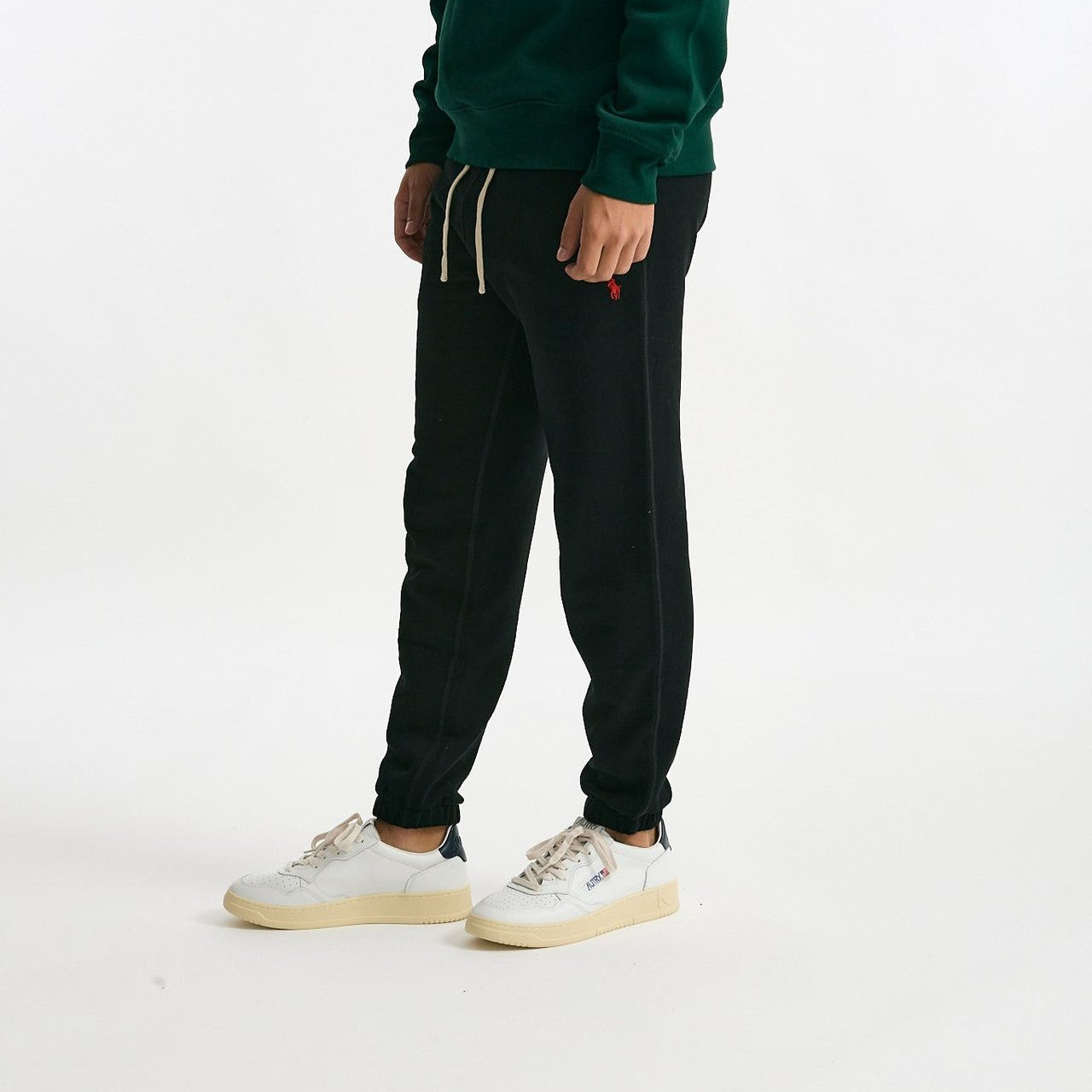 Pantalone tuta in cotone e poliestere nero uomo Polo ralph lauren - 8