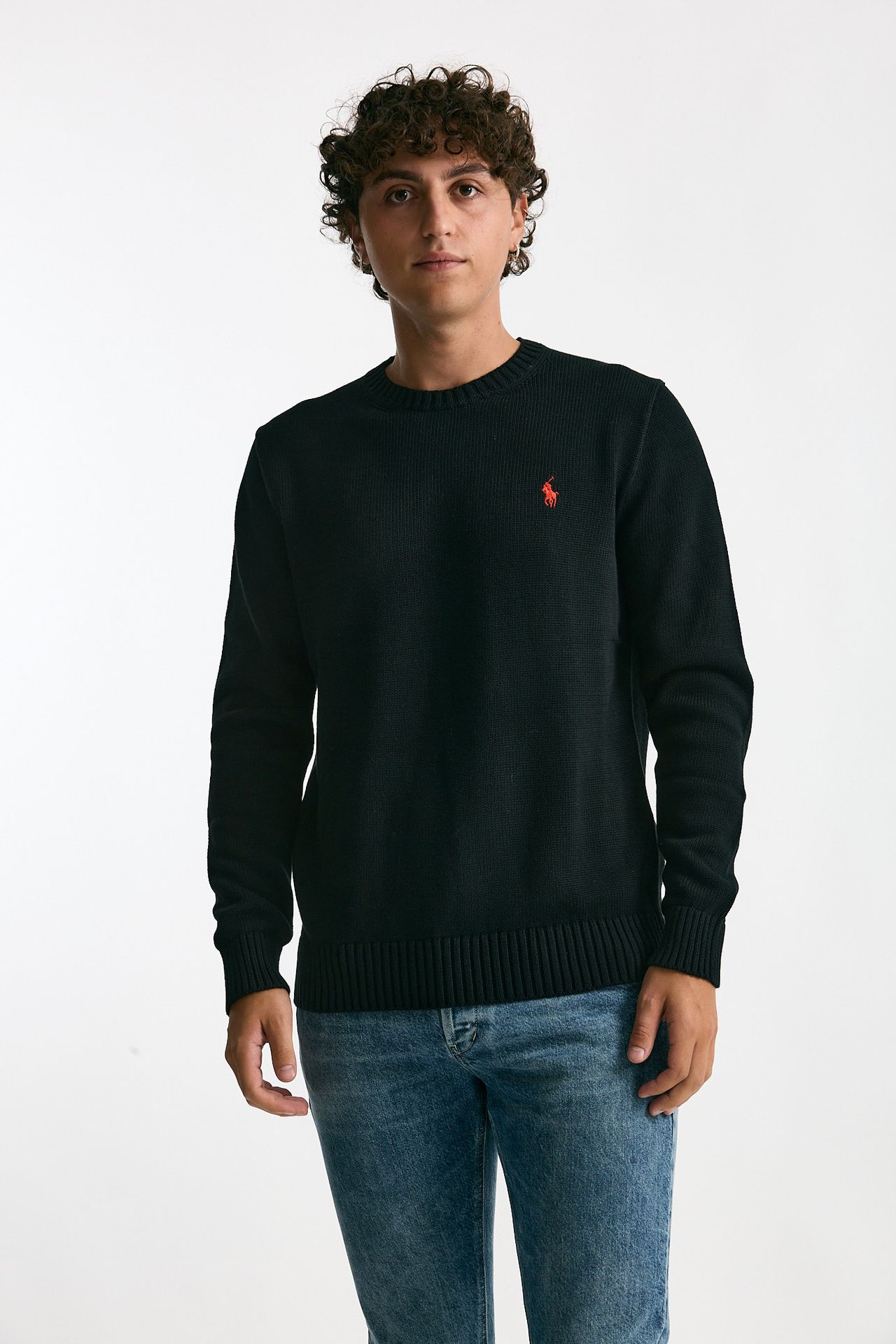 Maglia girocollo in cotone nero uomo Polo ralph lauren - 1