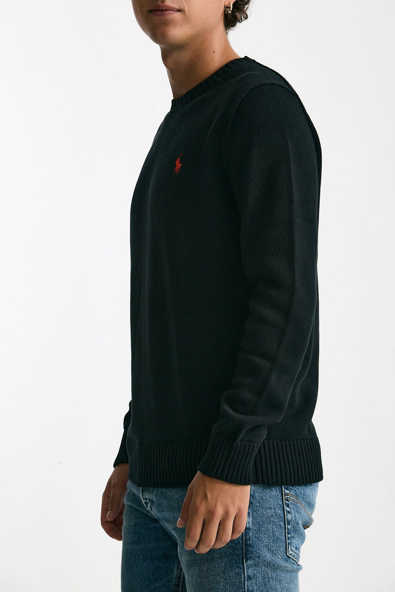 Maglia girocollo in cotone nero uomo Polo ralph lauren - 4