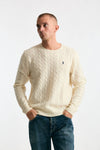 Maglia in lana a trecce lana/cashmere panna uomo Polo ralph lauren - 1