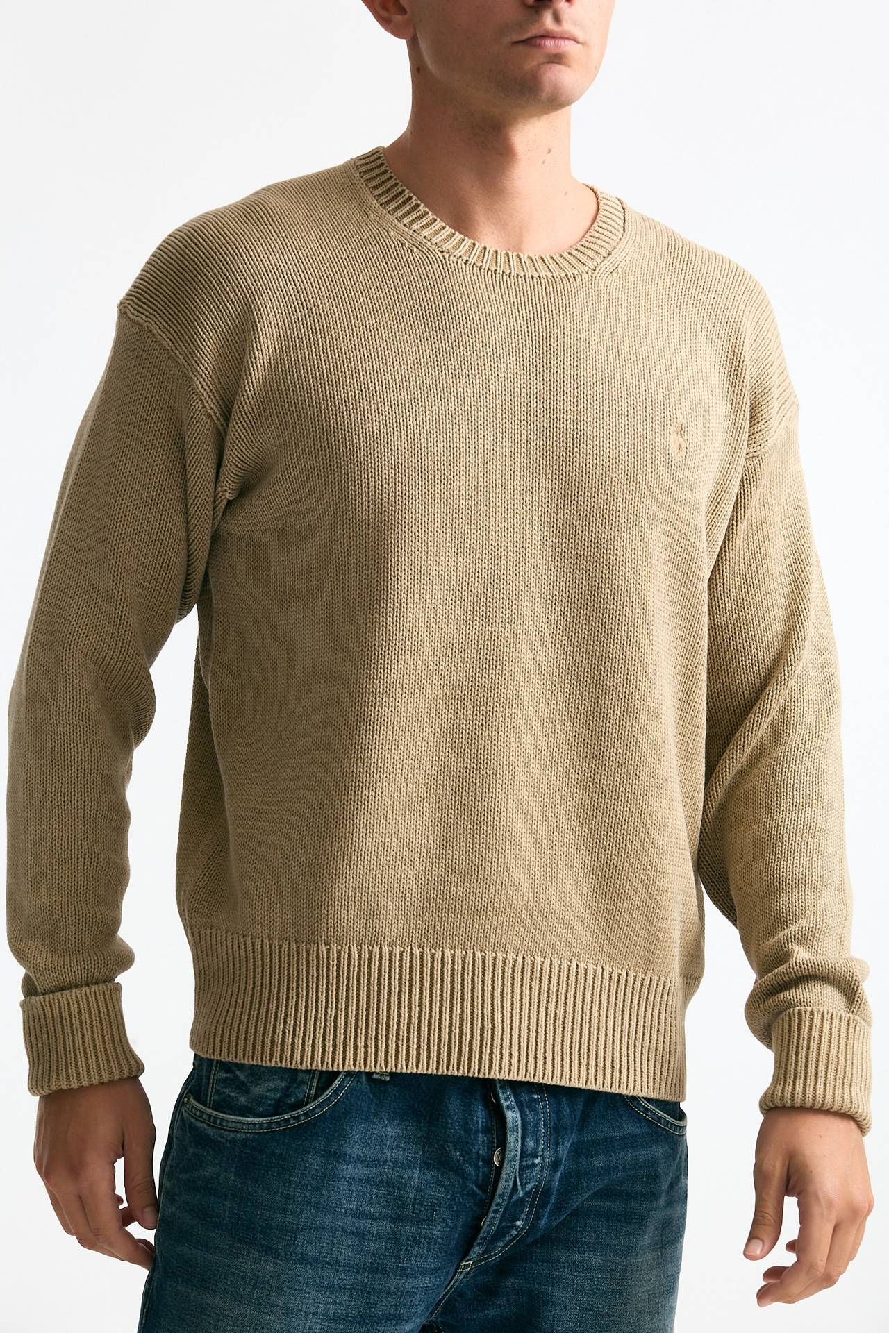 Maglia in cotone lavato beige uomo Polo ralph lauren - 1