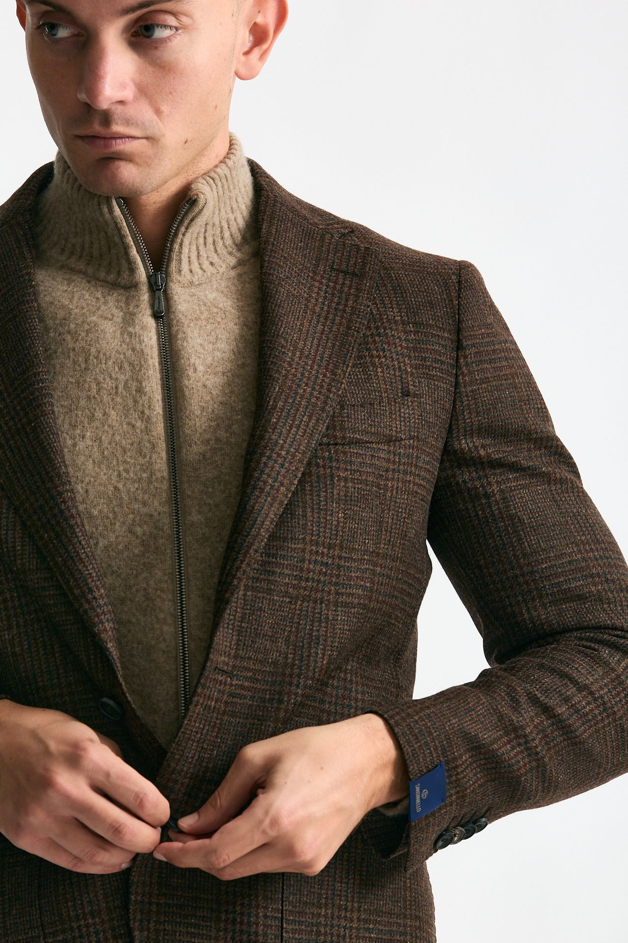 Giacca monopetto Galles marrone uomo Santaniello - 6
