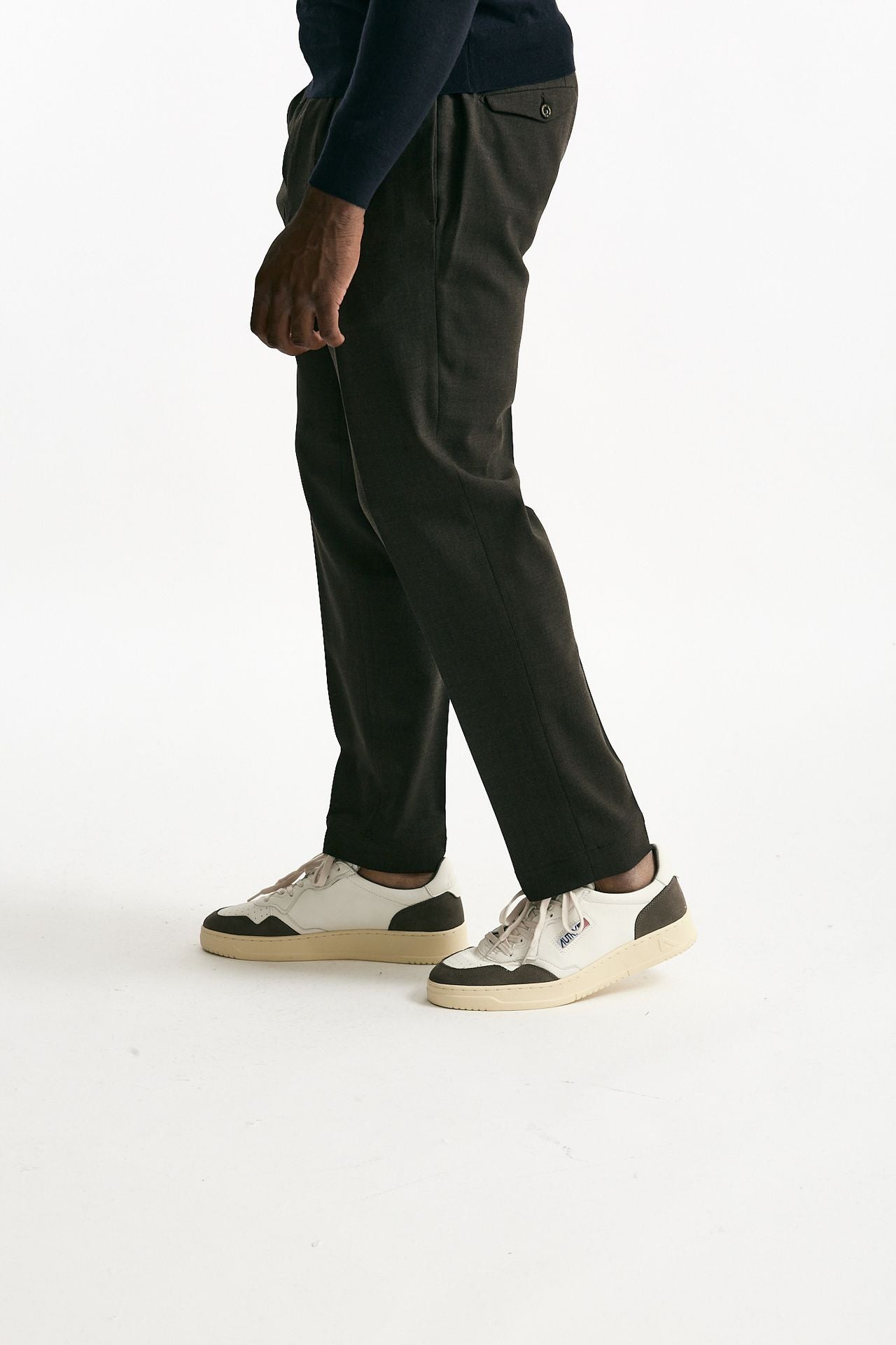 Pantalone in misto lana stretch marrone uomo Santaniello - 3