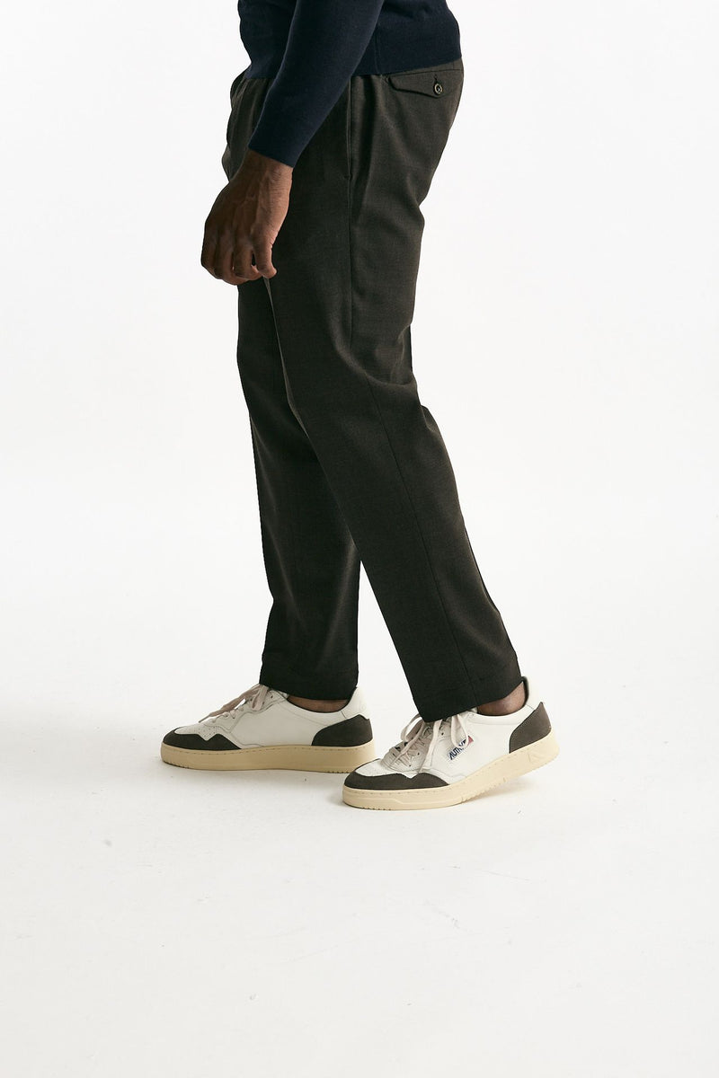 Pantalone in misto lana stretch marrone uomo Santaniello - 3