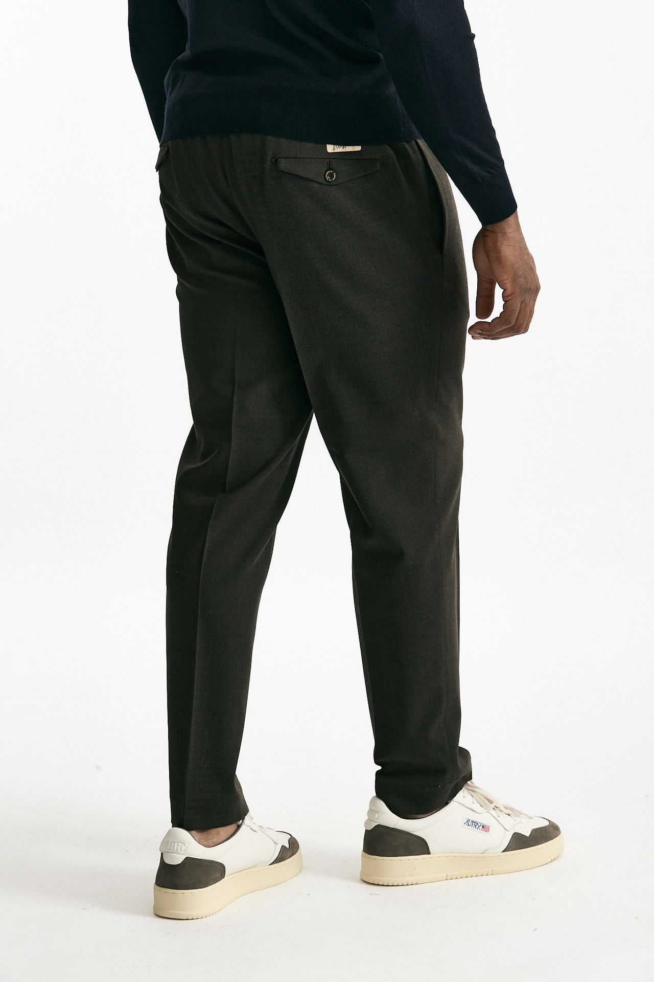 Pantalone in misto lana stretch marrone uomo Santaniello - 4