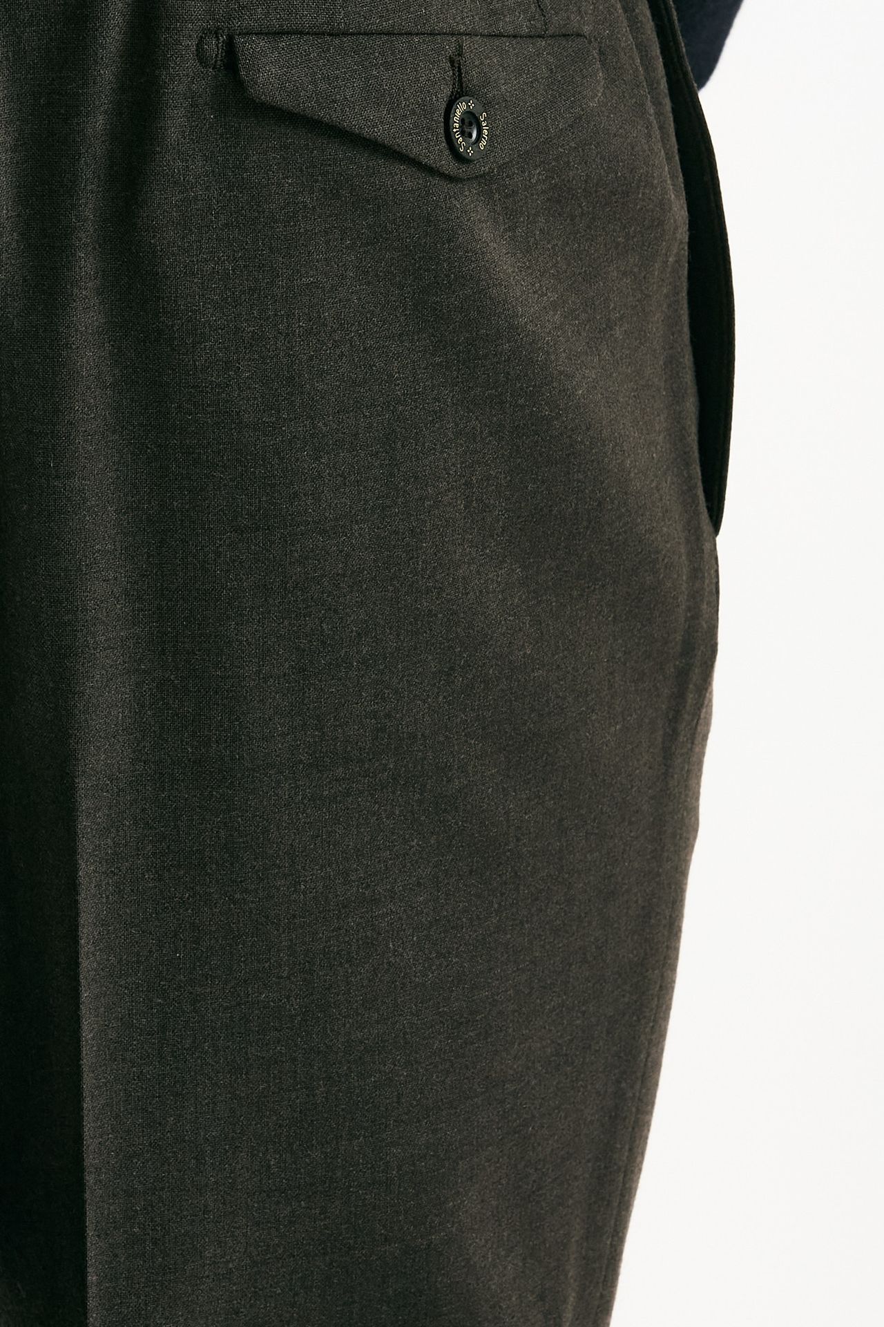 Pantalone in misto lana stretch marrone uomo Santaniello - 7