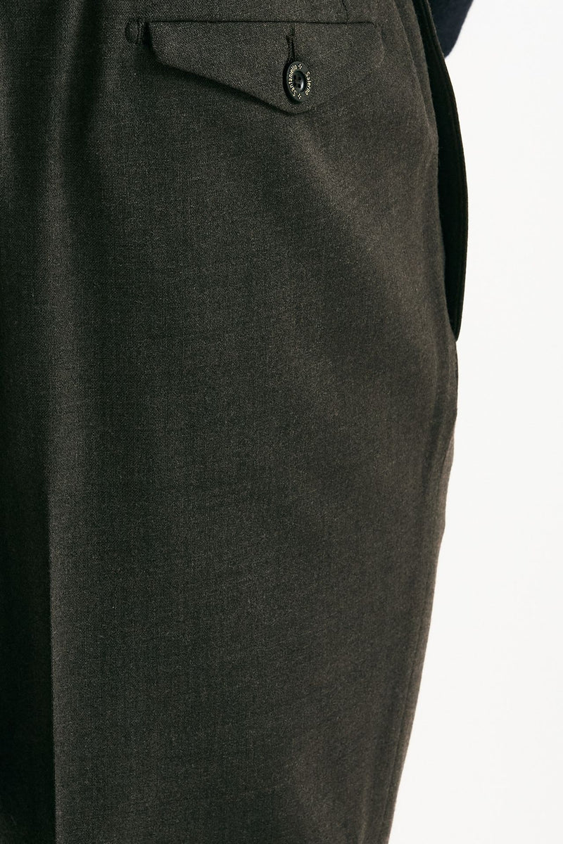 Pantalone in misto lana stretch marrone uomo Santaniello - 7