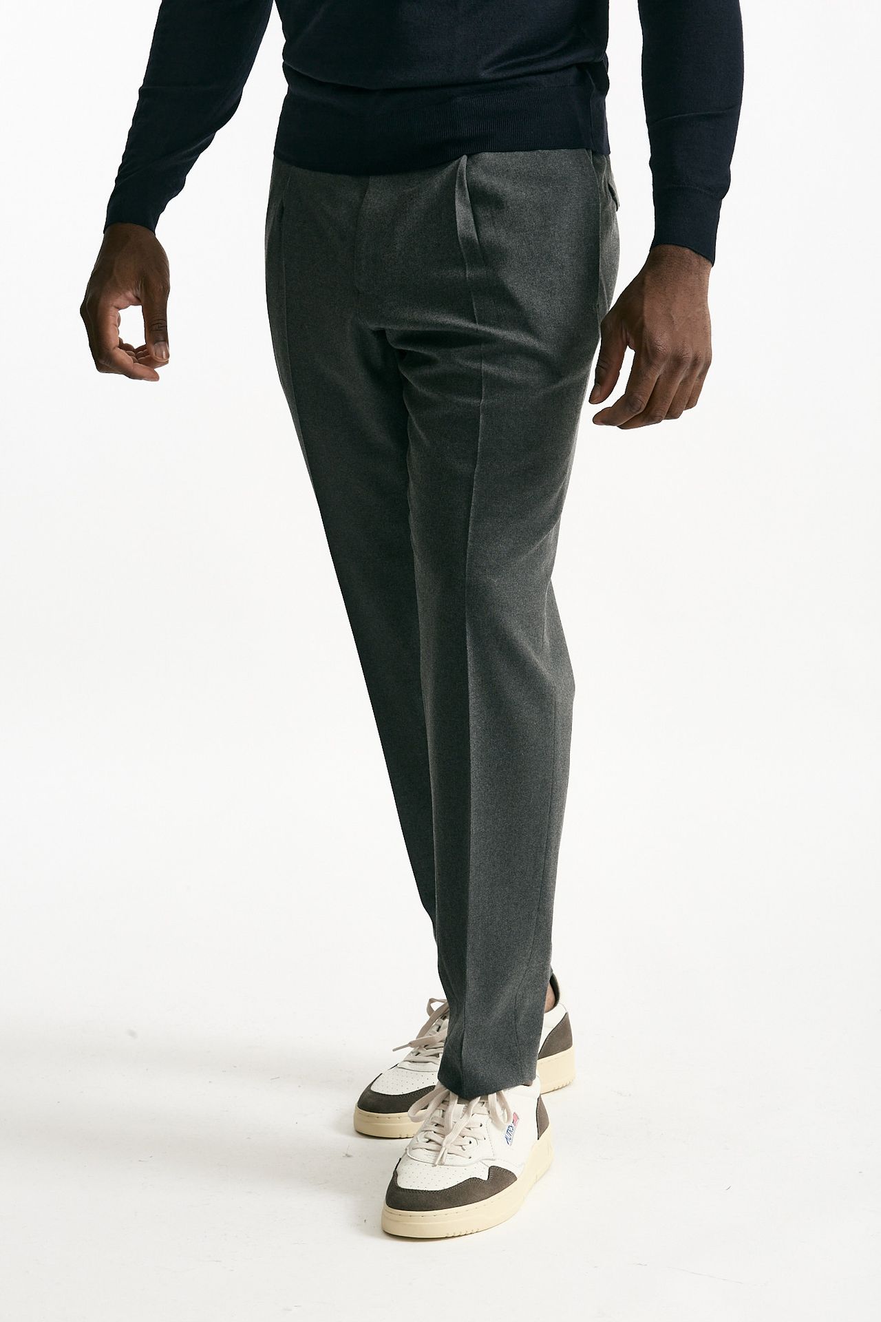 Pantalone in misto lana stretch grigio uomo Santaniello - 1