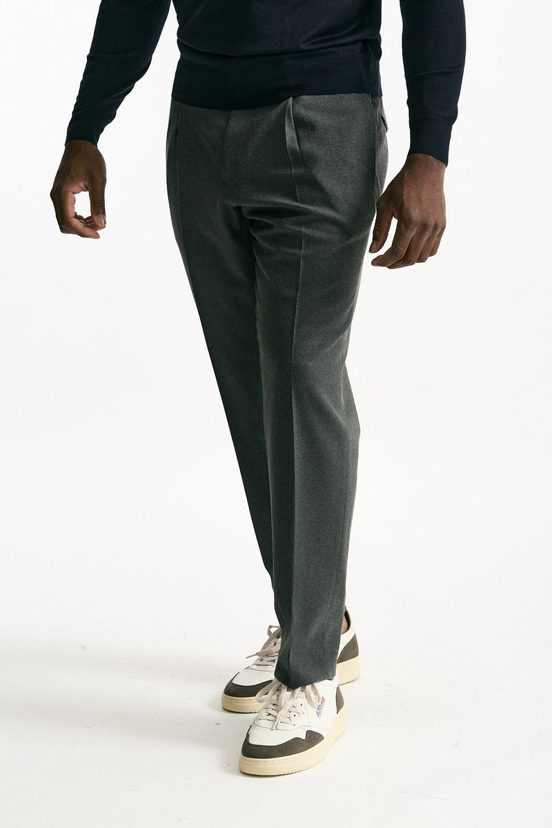 Pantalone in misto lana stretch grigio uomo Santaniello - 1