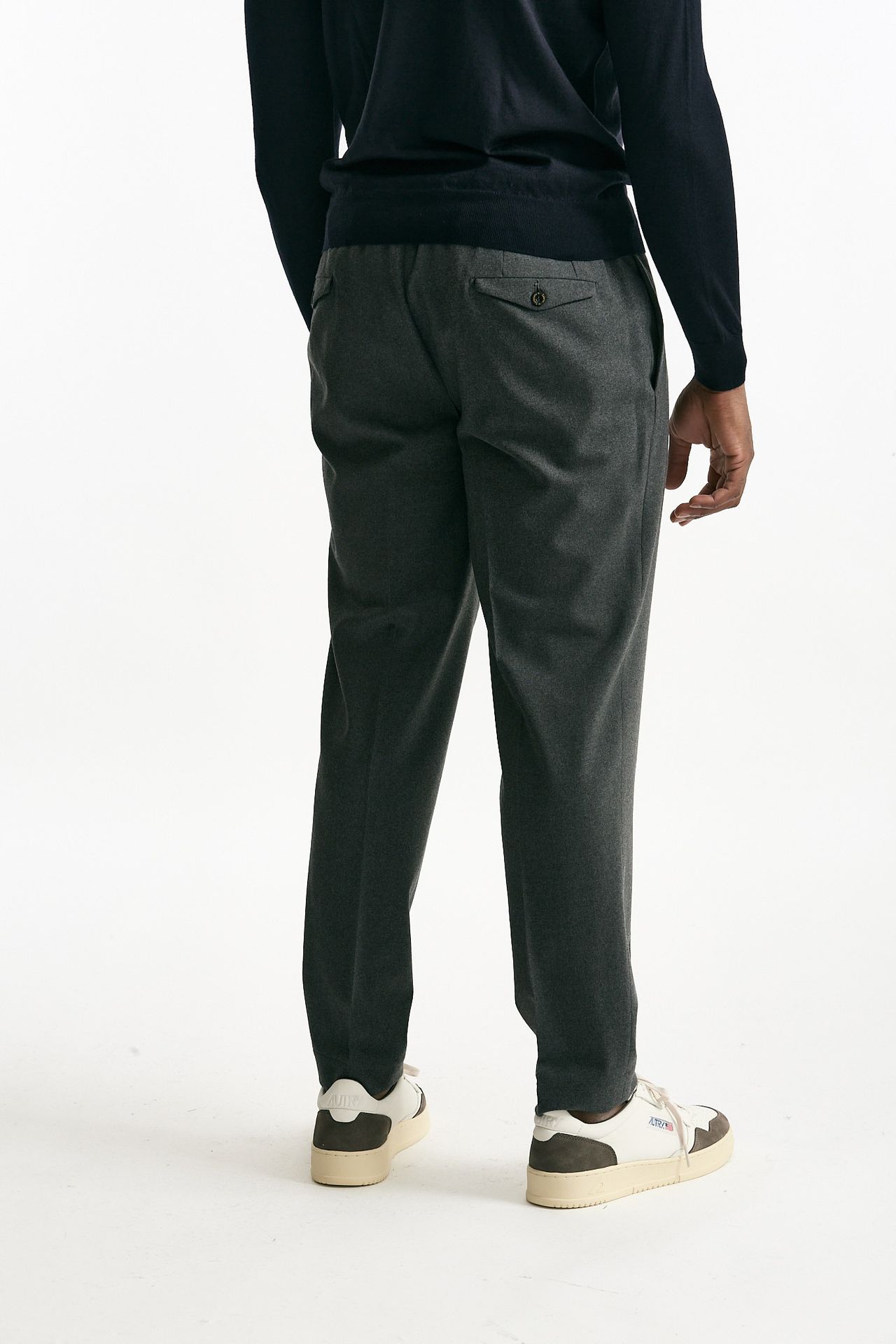 Pantalone in misto lana stretch grigio uomo Santaniello - 3