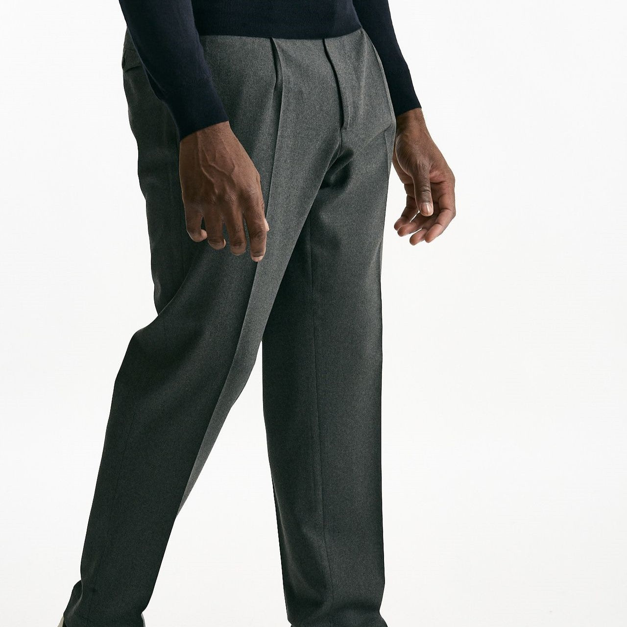 Pantalone in misto lana stretch grigio uomo Santaniello - 8