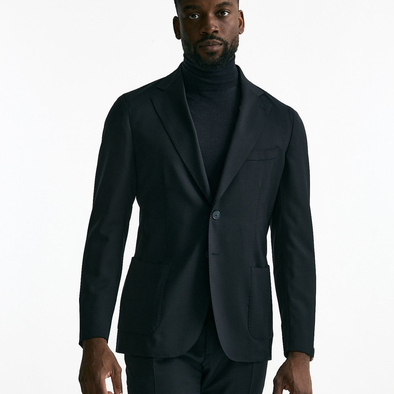 Abito monopetto lana e cashmere blu uomo Santaniello - 9