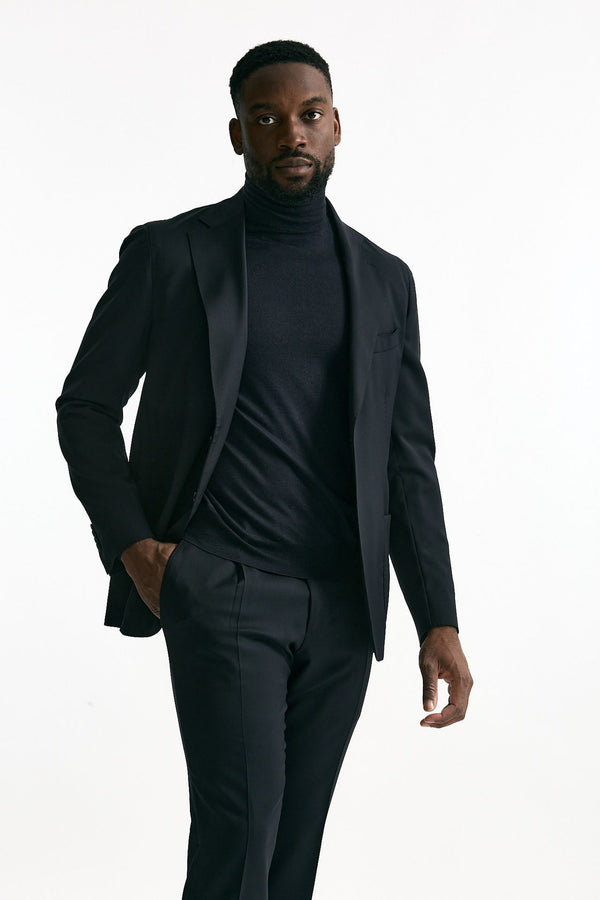 Abito monopetto lana e cashmere blu uomo Santaniello