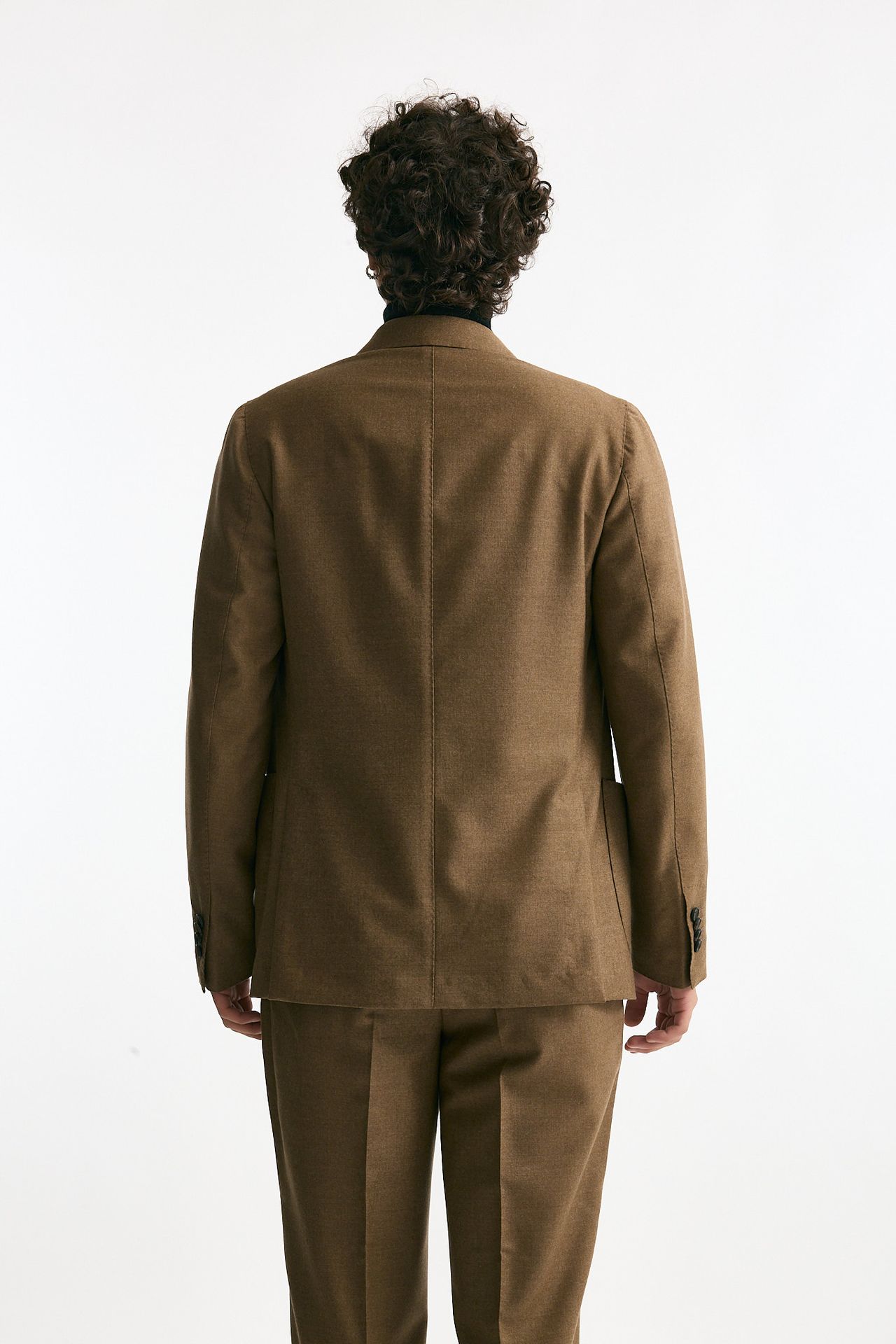 Abito doppiopetto lana e cashmere cammello uomo Santaniello - 4