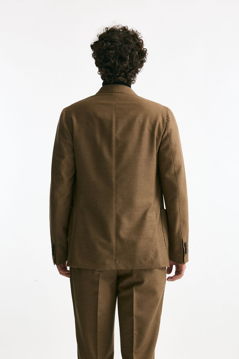 Abito doppiopetto lana e cashmere cammello uomo Santaniello - 4