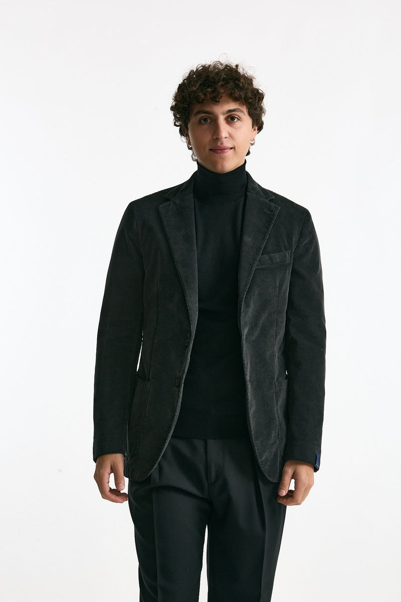 Giacca monopetto velluto grigio uomo Santaniello - 2