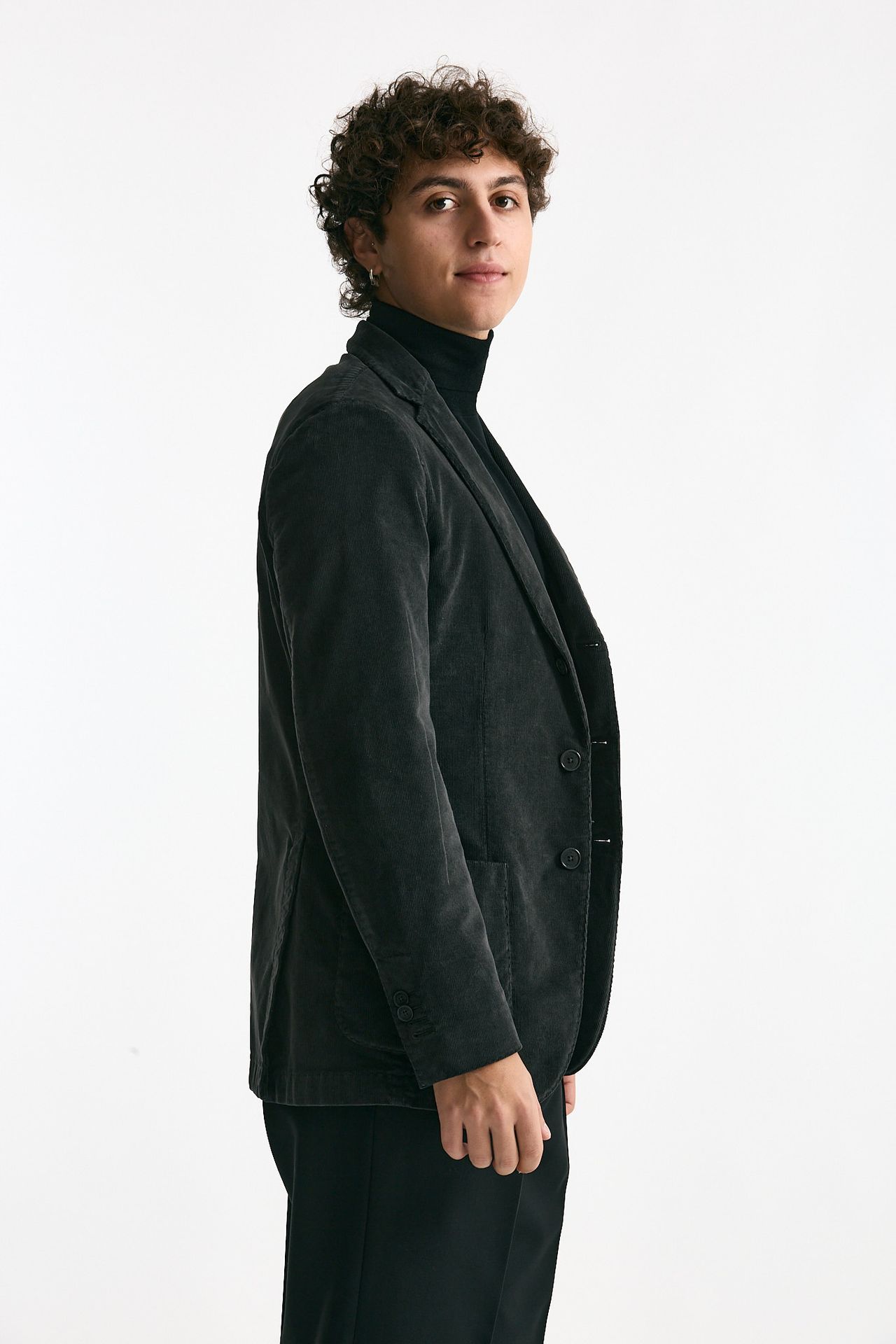 Giacca monopetto velluto grigio uomo Santaniello - 3