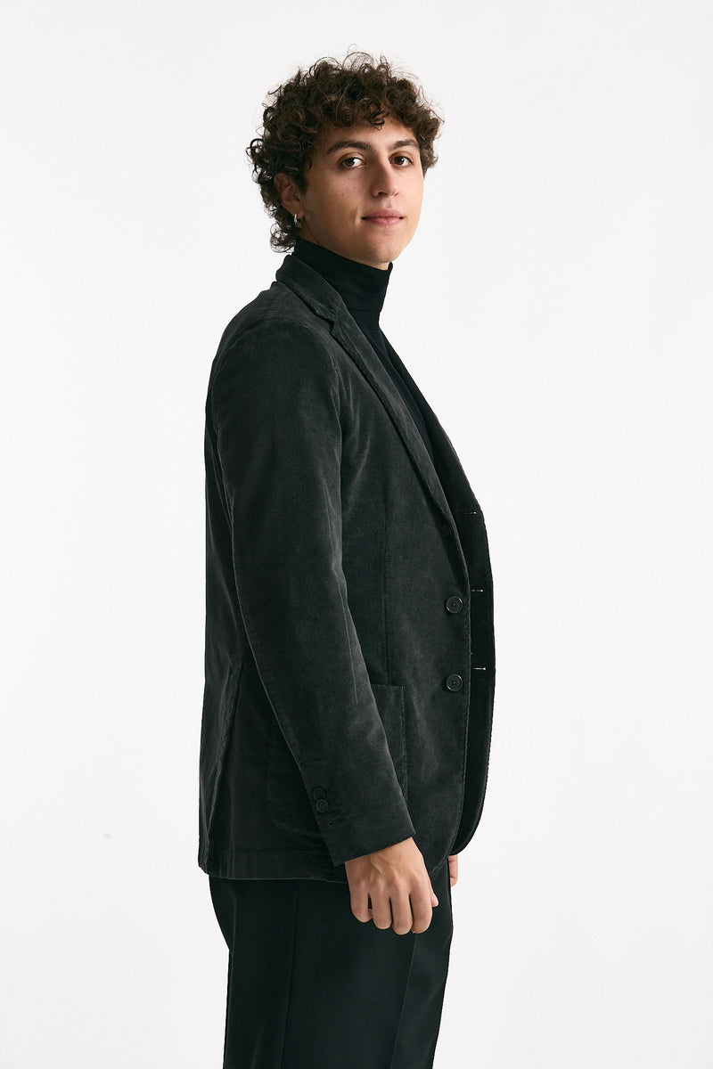 Giacca monopetto velluto grigio uomo Santaniello - 3